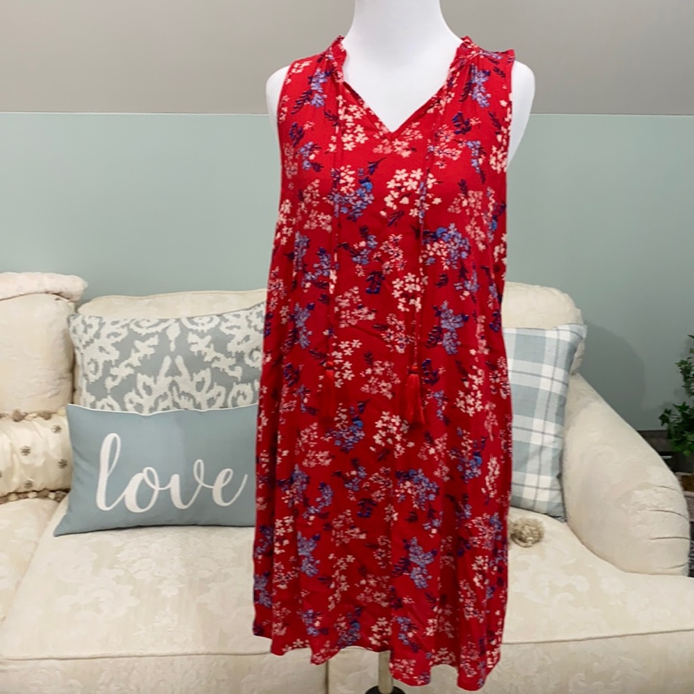 Xhilaration Red Floral Dress
